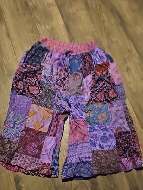 Hippie Pants Patchwork 100% Cotton Bohemian Style Pockets Women Men